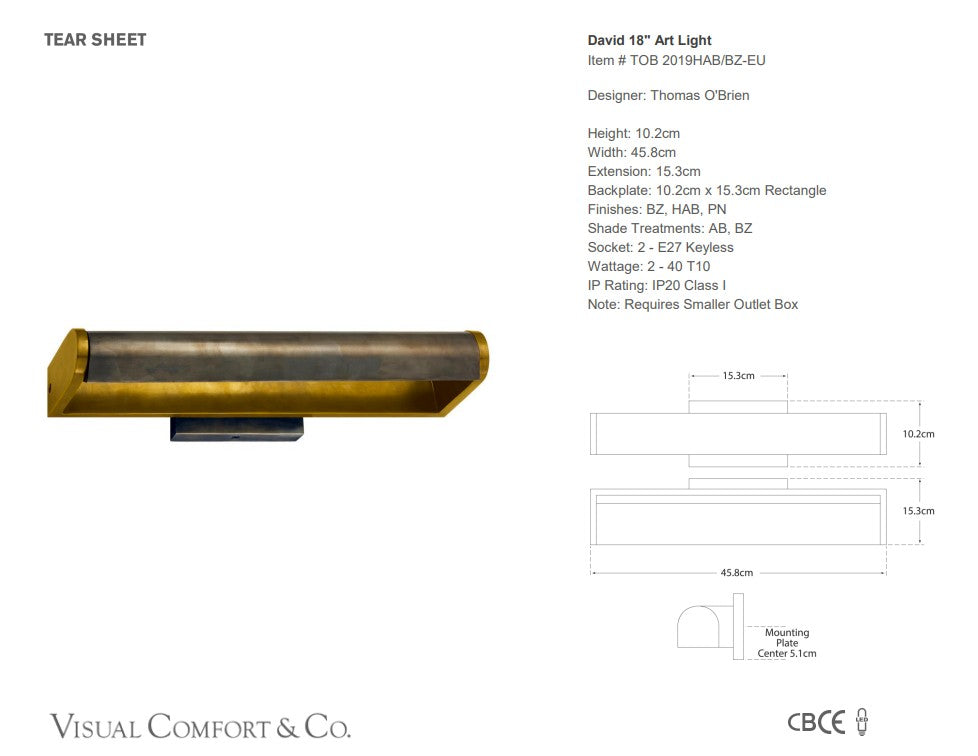 Visual Comfort Thomas O'Brien David Art Light