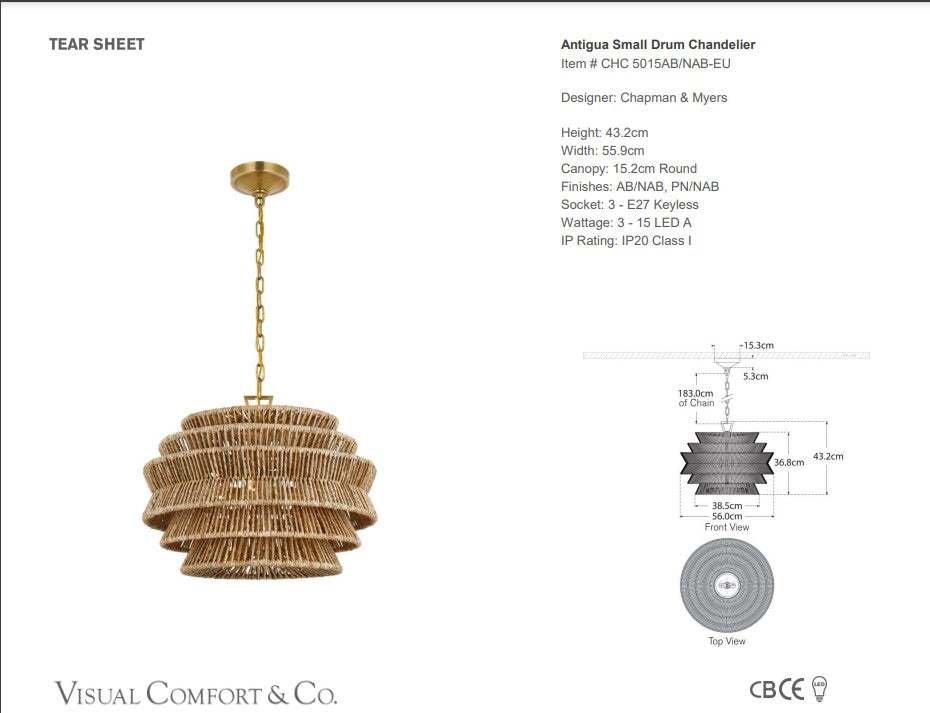 Chapman & Myers Antigua Small Drum Chandelier