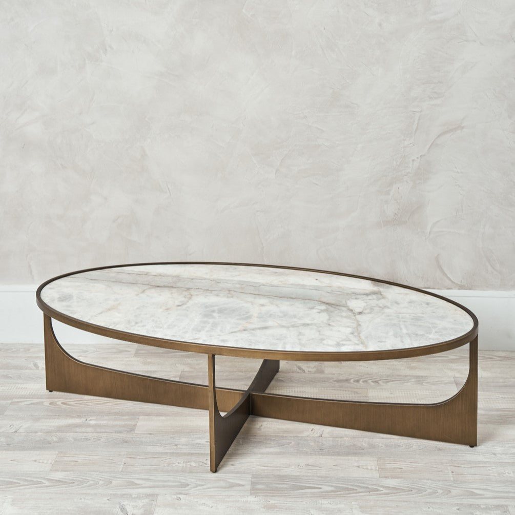 Marble and Brass Coffee Table