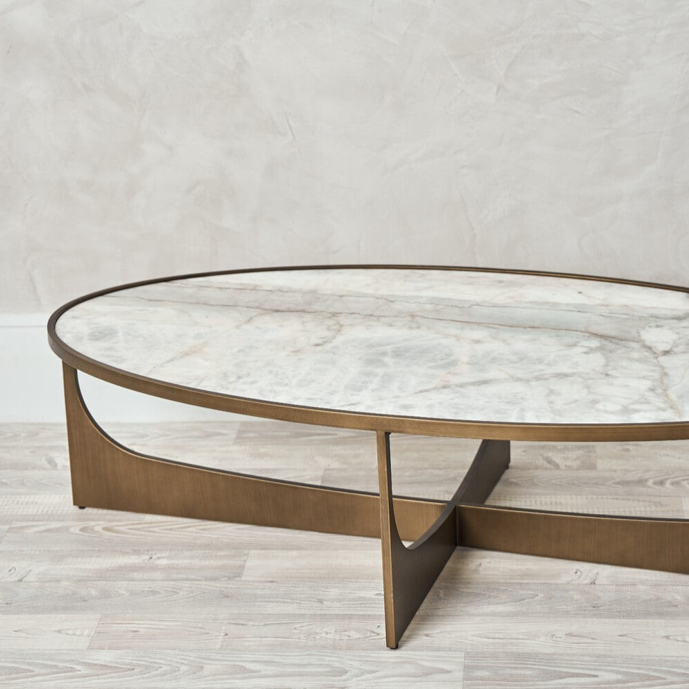 Marble and Brass Coffee Table