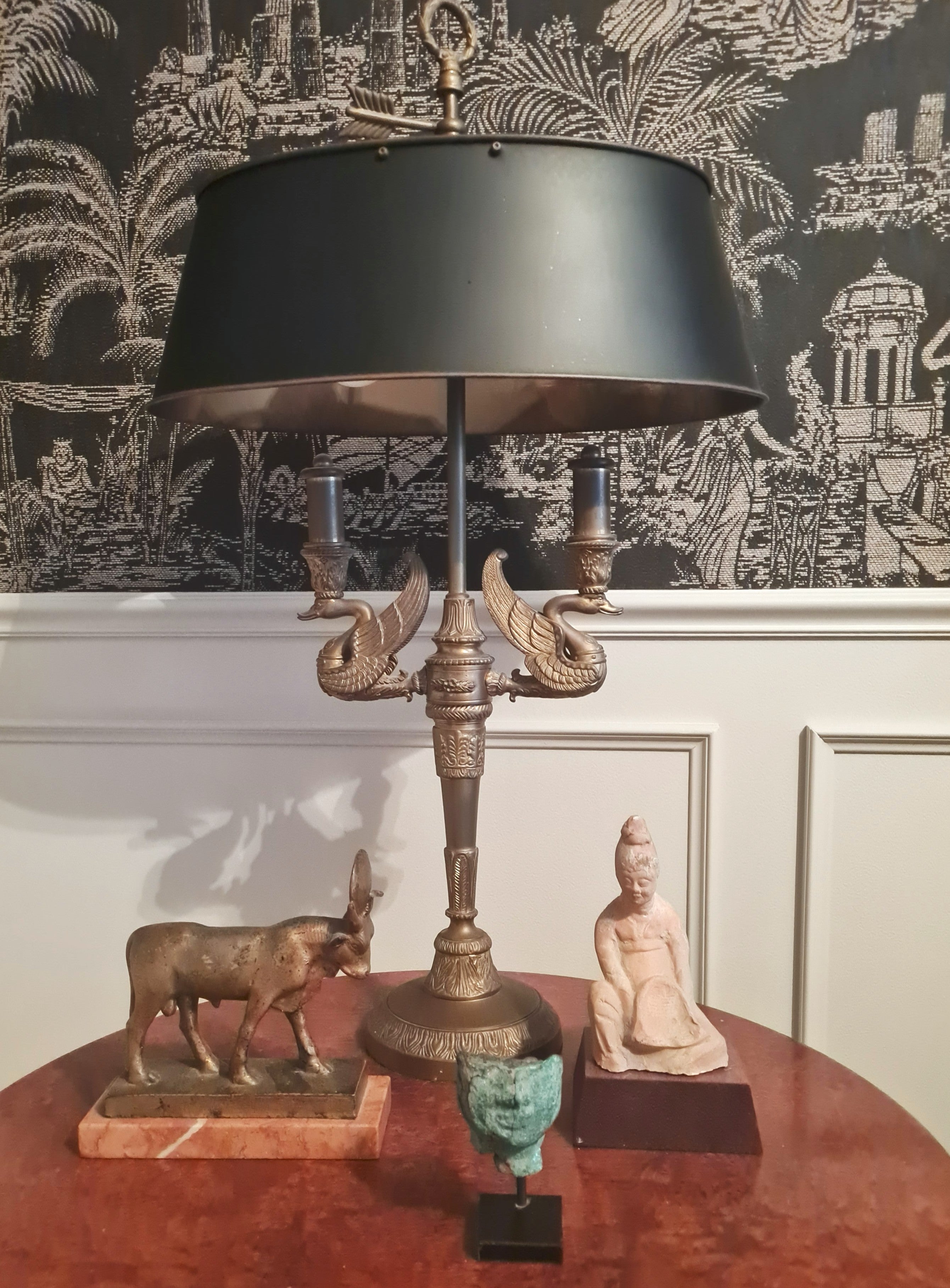 A pair of Brass Bouillotte Style table lamps