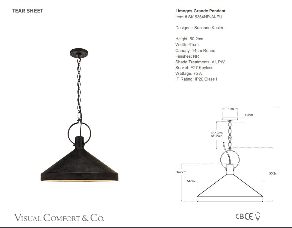 Visual Comfort Suzanne Kasler Limoges Grande Pendant