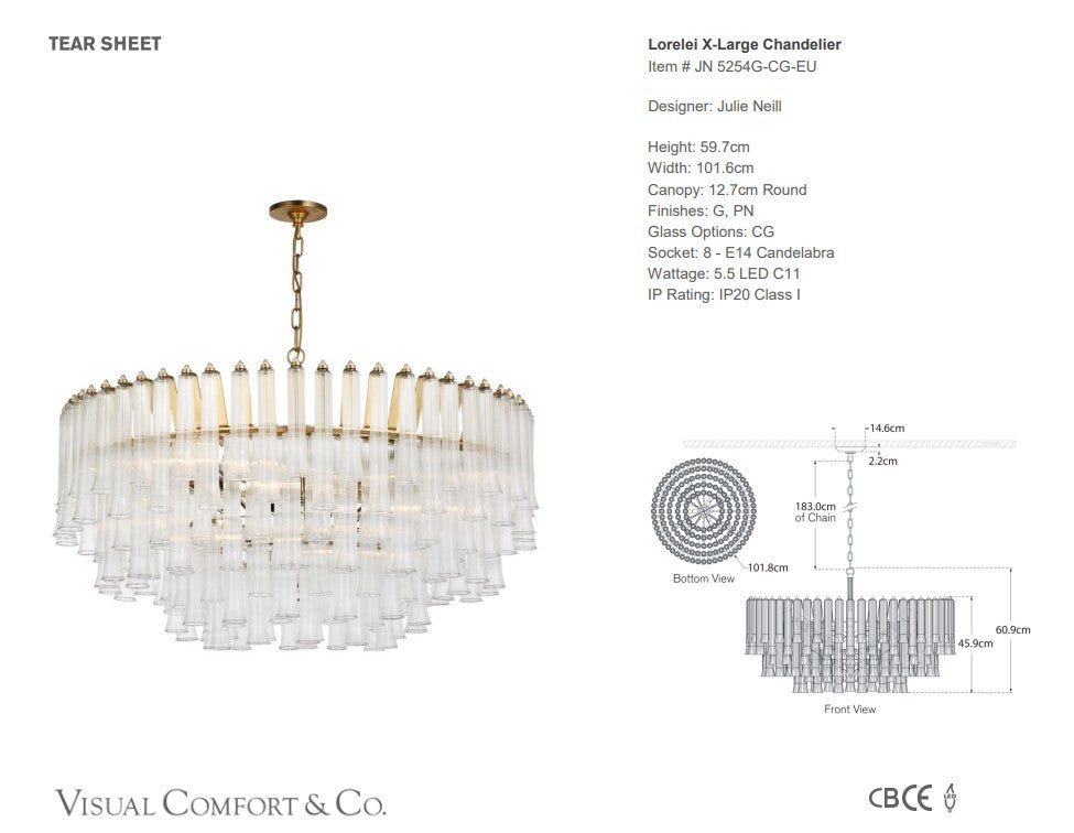 Visual Comfort Julie Neill Lorelei Chandeliers