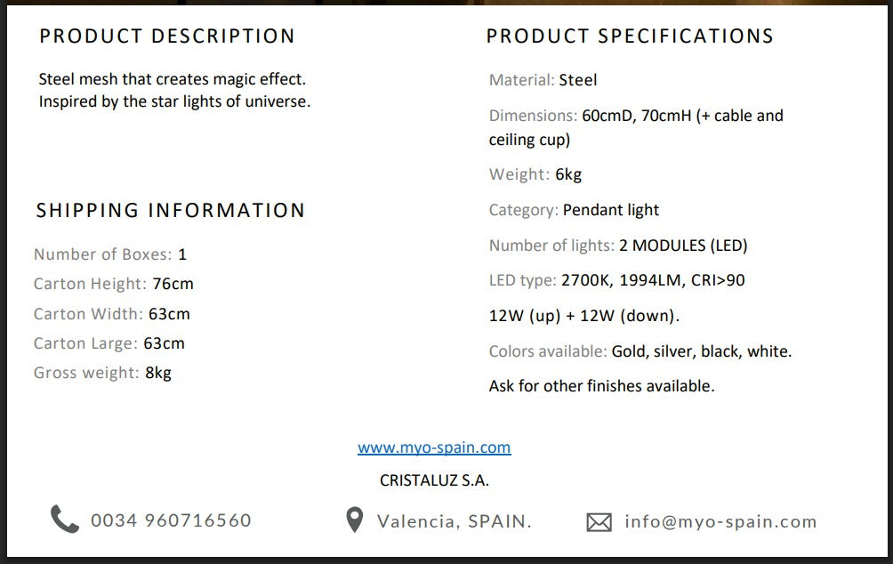 MYO Spain Juan Orts Messier Pendant