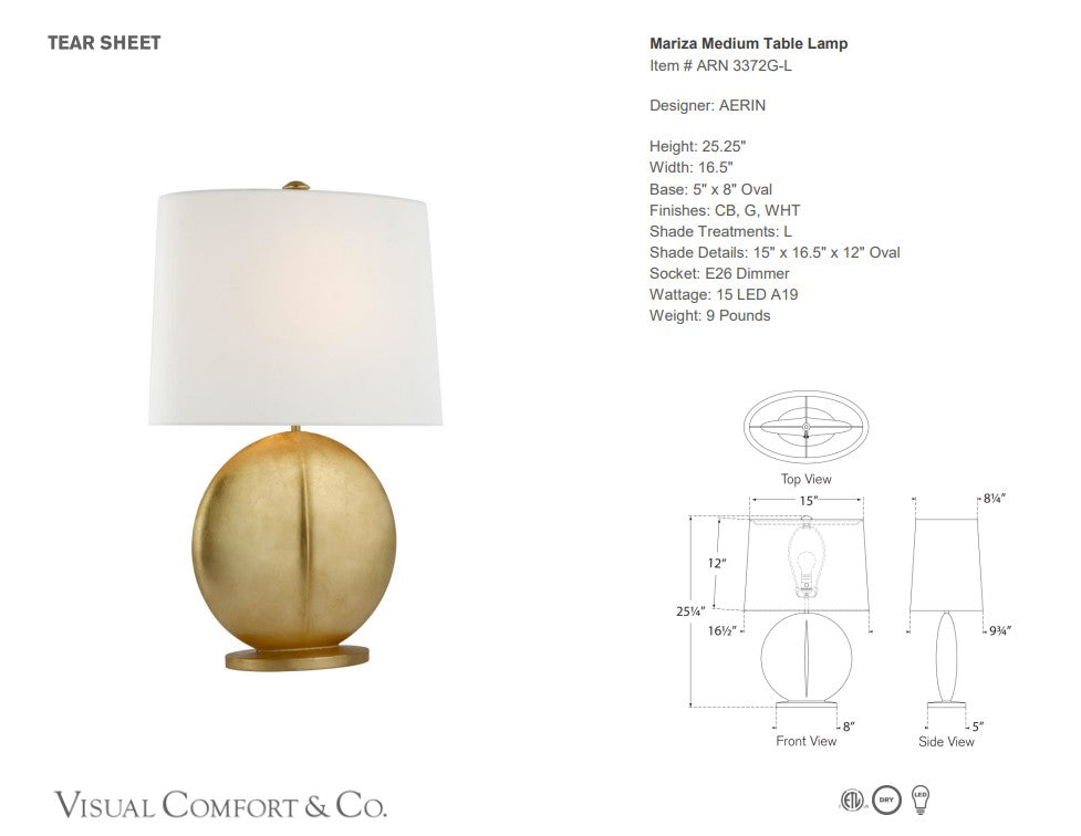 Visual Comfort AERIN Mariza Medium Table Lamp