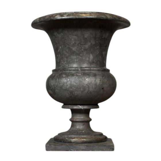 19th-Century Medici Vase Replica – handcrafted in grey-black marble with an aged patina for authentic classical elegance.