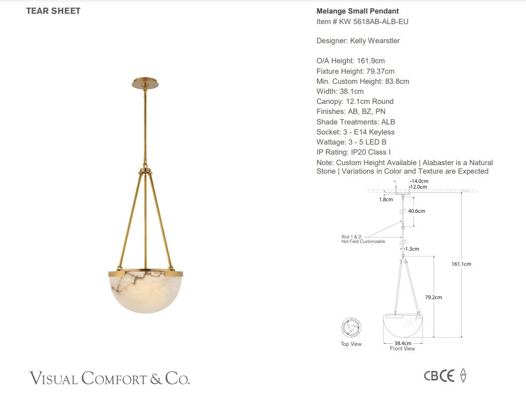 Visual Comfort Kelly Wearstler Melange Small Pendant — Oscar and Mila