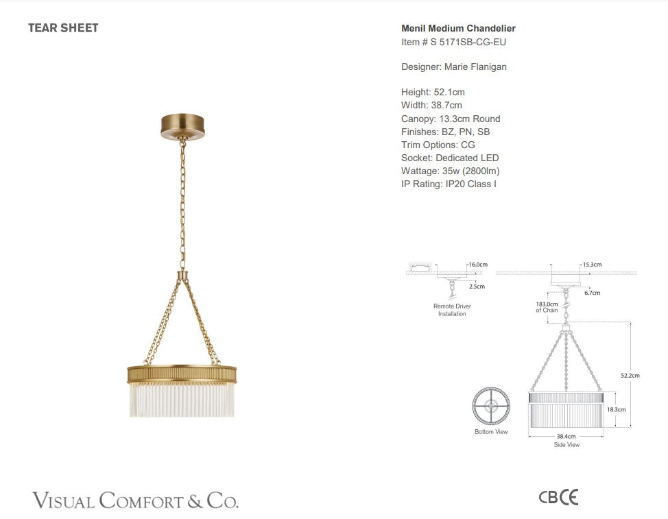 Visual Comfort - Marie Flanigan Menil Medium Chandelier