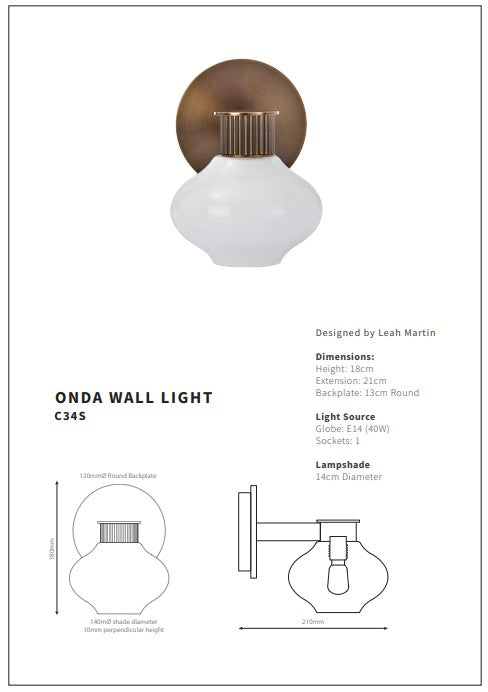 Leah Martin Onda Sconce