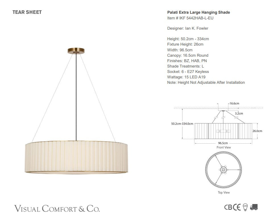 Visual Comfort Ian K. Fowler Palati Hanging Shade
