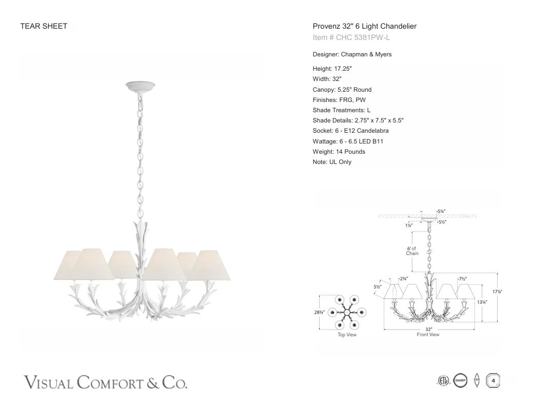 Visual Comfort Chapman & Myers Provenz 32 Light Chandelier