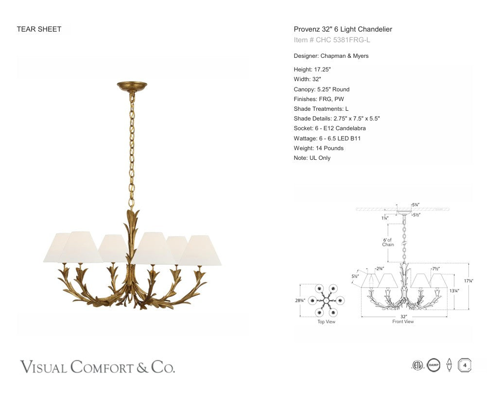 Visual Comfort Chapman & Myers Provenz 32 Light Chandelier