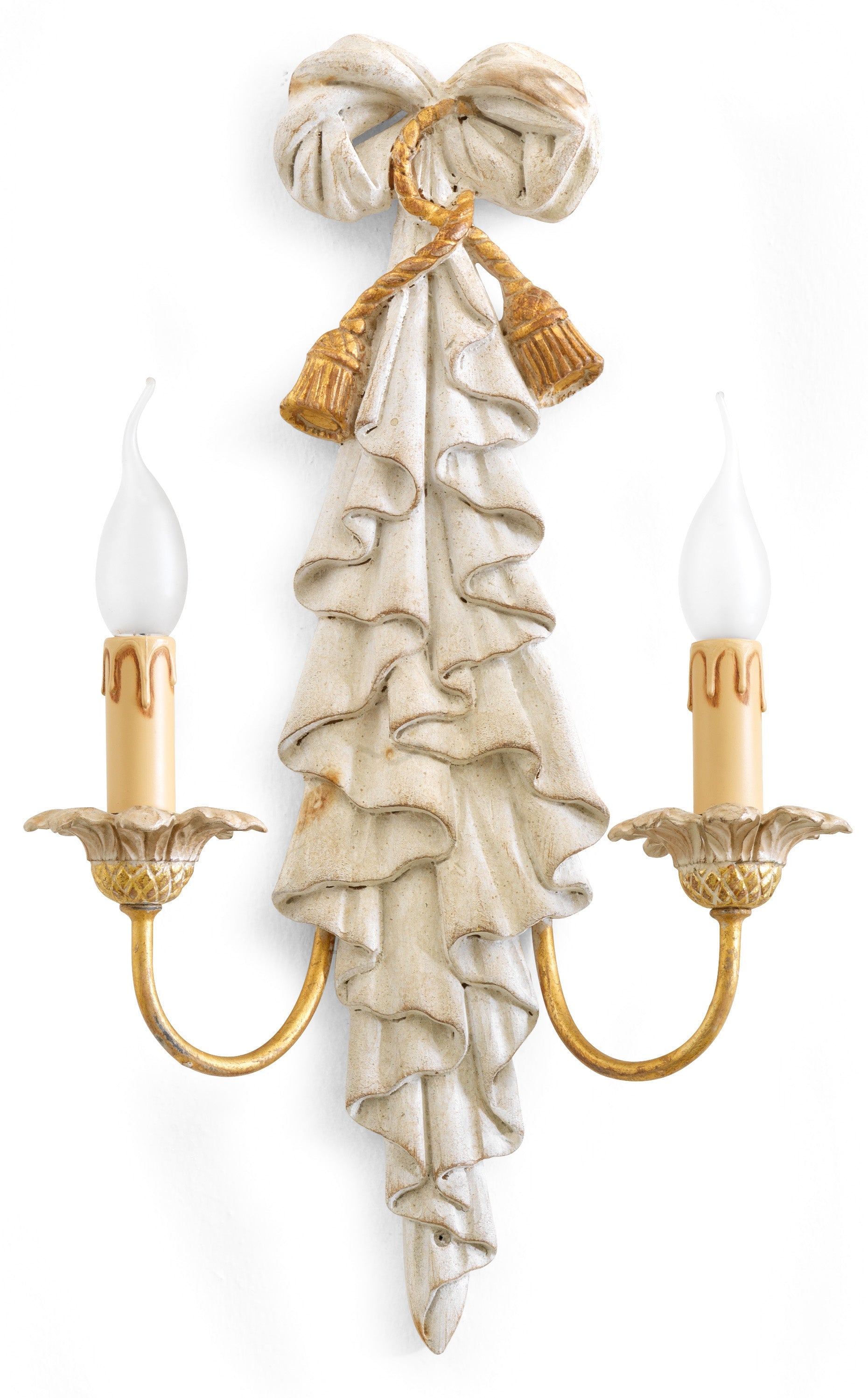 Applique - 2 light Wall Lamp with Drape and Tassel