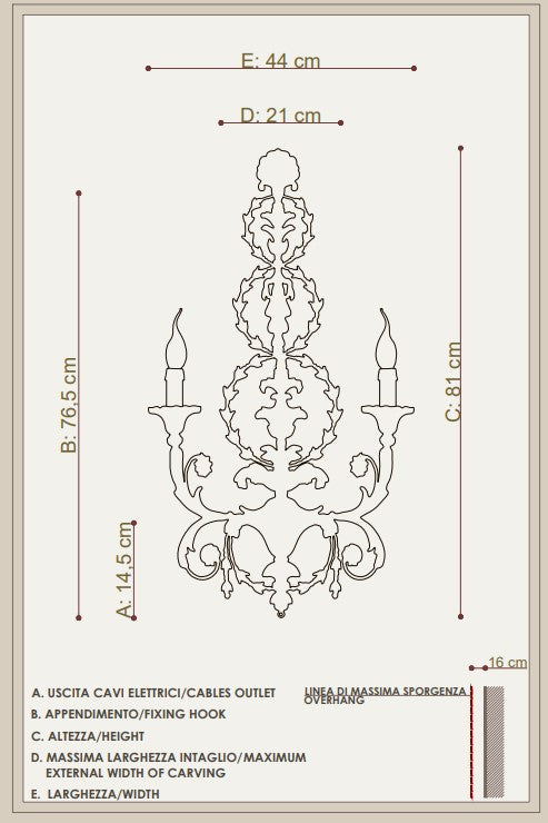 Robert Adam design twin light wall sconce with decorative details, featuring an elegant and classical style, ideal for enhancing traditional interiors.