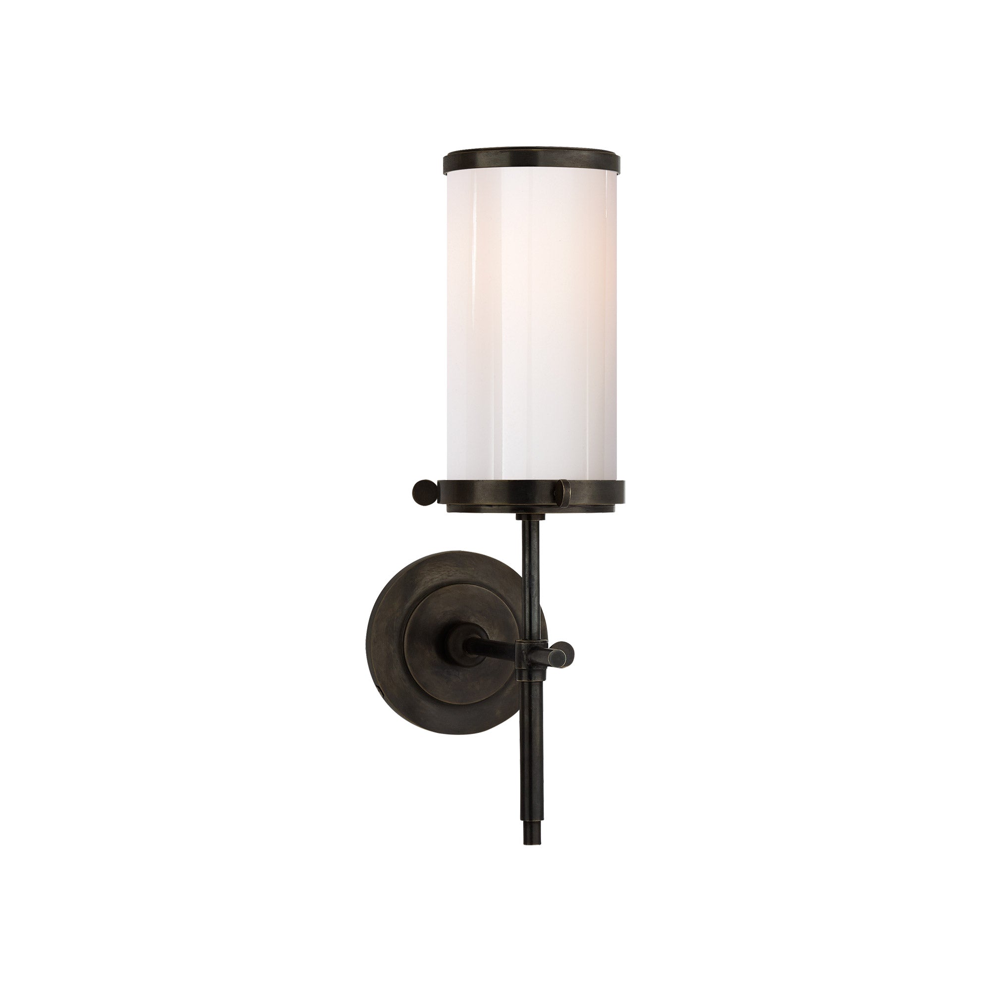Thomas O'Brien Bryant Bath Sconce with White Glass