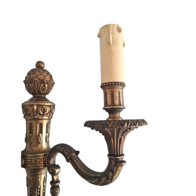 A Single Louis XVI Style Brass Wall Sconce - Oscar and Mila