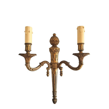 A Single Louis XVI Style Brass Wall Sconce - Oscar and Mila