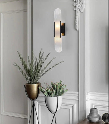 Alabaster and Brass Wall Sconce 50cm - Oscar and Mila