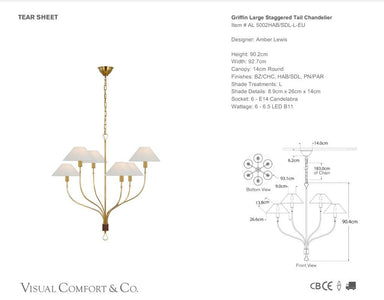 Amber Lewis Griffin Large Staggered Tail Chandelier - Oscar and Mila