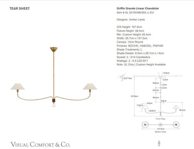 Amber Lewis Hampton Griffin Grande Linear Chandelier - Oscar and Mila