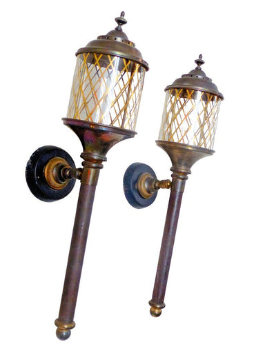 Antique Empire French Style Torchere Wall Lights 1930's - Oscar and Mila