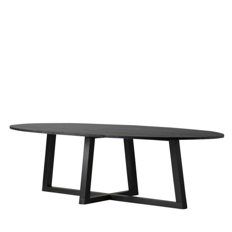 Black Ash Oval Dining Table - Oscar and Mila