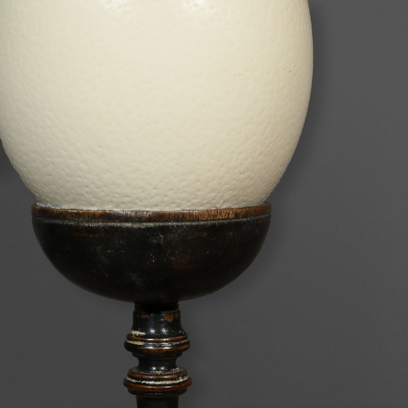 Ostrich Egg on Napoleon III Pedestal