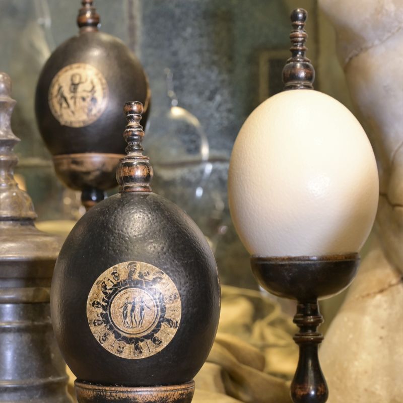 Ostrich Egg on Napoleon III Pedestal