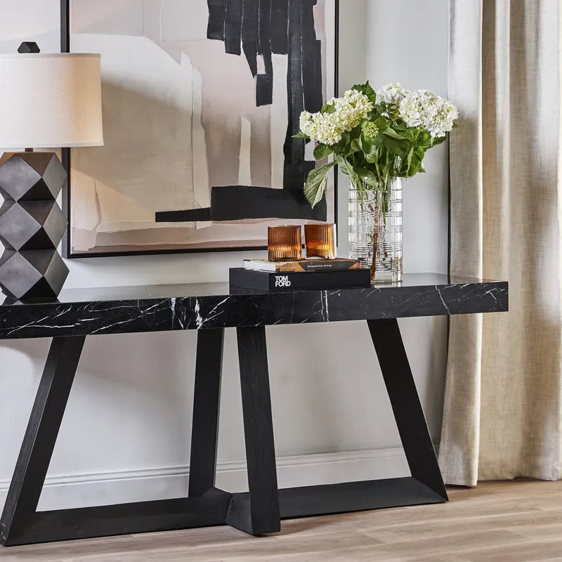 Hornsby Marble Console Table - Black