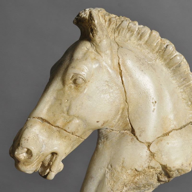 Monti's Horse Head – unrestored handcrafted reproduction of a 19th-century bronze sculpture, showcasing the sensitivity and power of the animal.