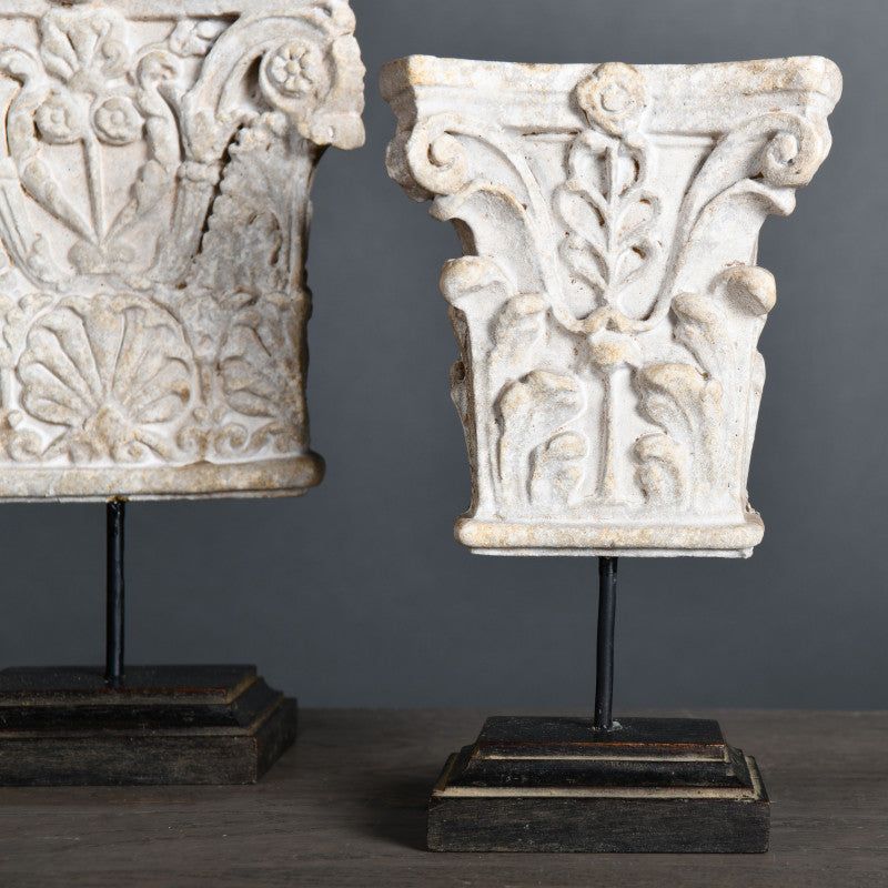 Set of 4 Empire Period Column Capitals – 19th-century Parisian sculptors' workshop models, showcasing classic Fine Arts craftsmanship.