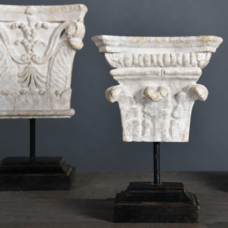 Set of 4 Empire Period Column Capitals – 19th-century Parisian sculptors' workshop models, showcasing classic Fine Arts craftsmanship.