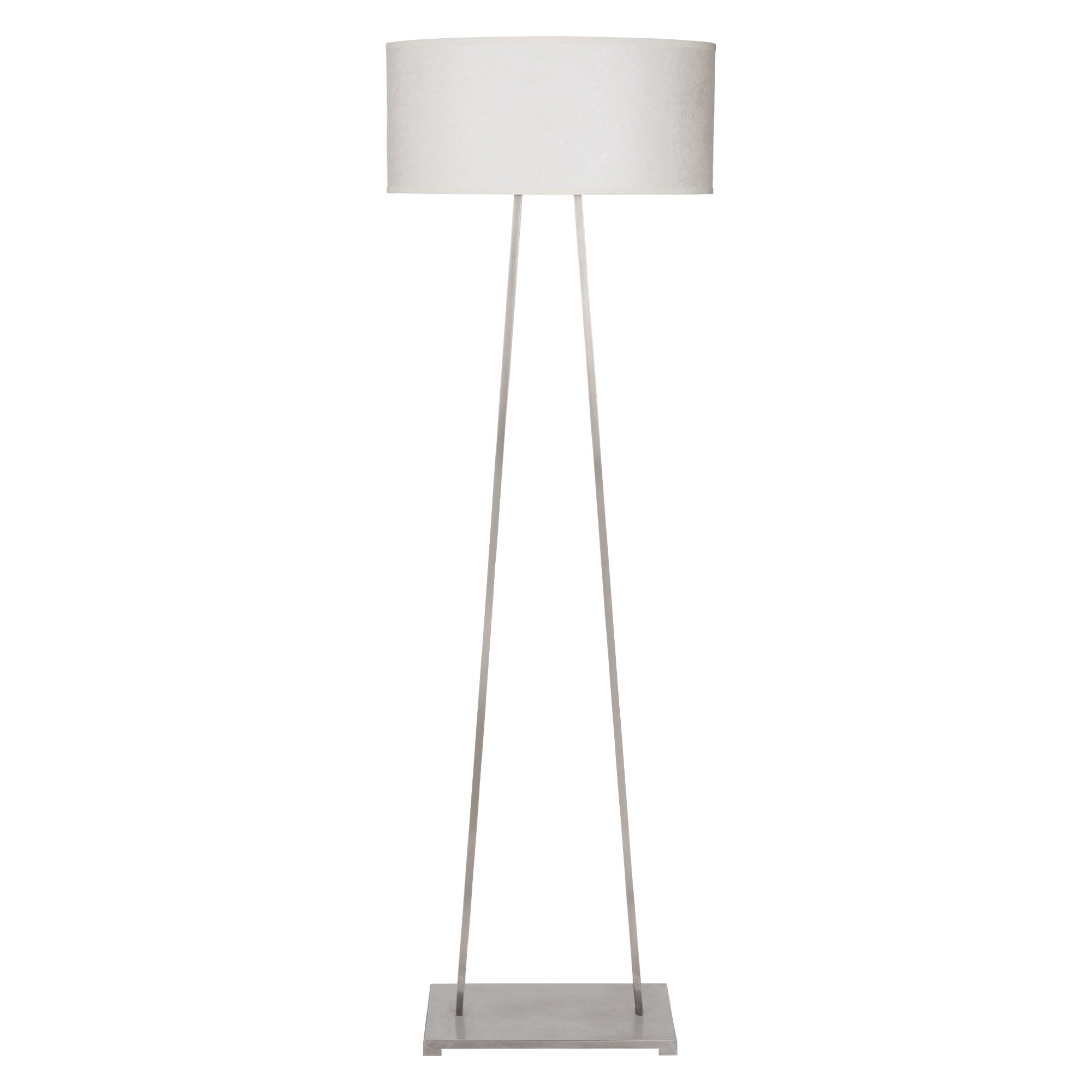 "A" Frame Brushed Nickel Floor Lamp with Oval Shade