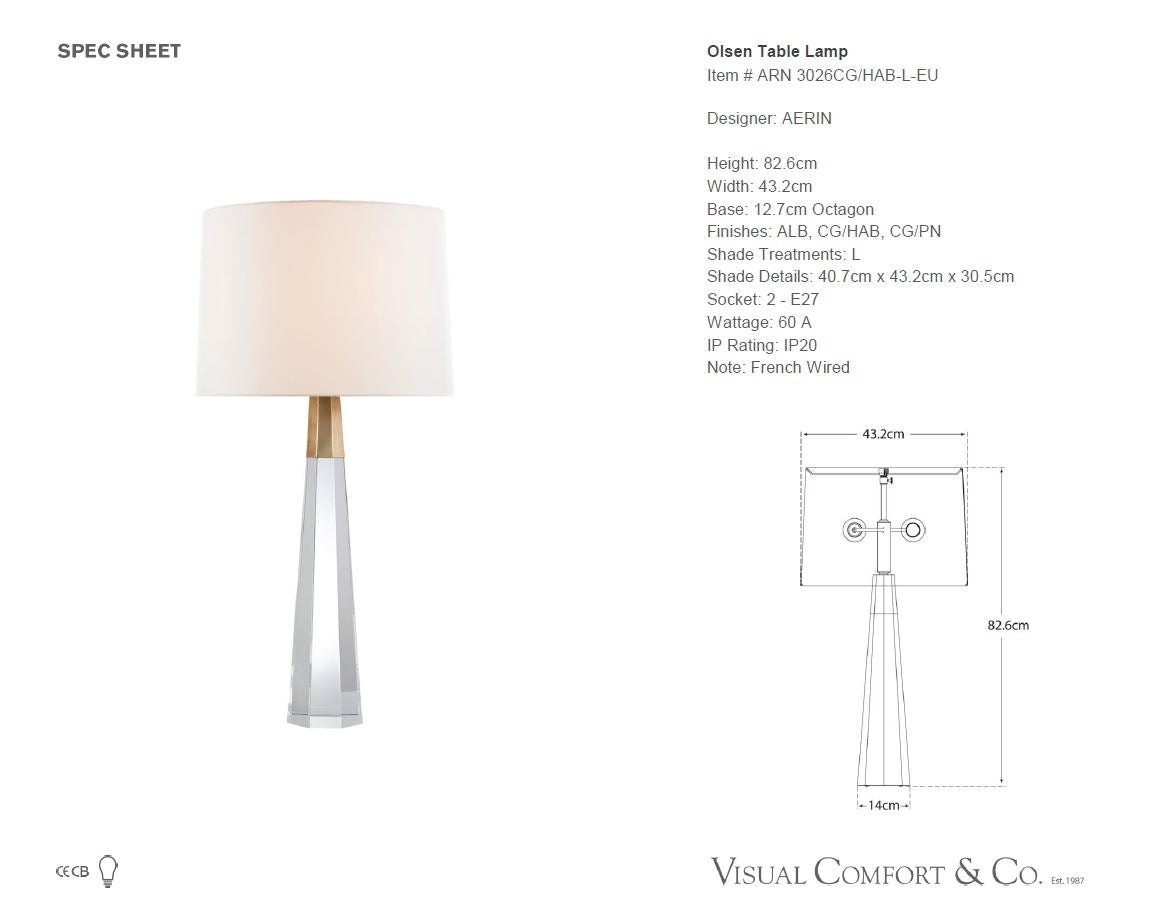 Aerin Olsen Table Lamp with Empire Shade