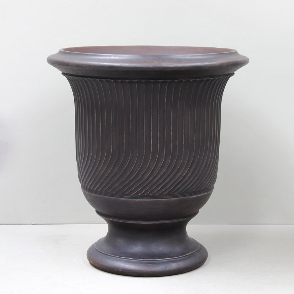 Striated Anduze Style Urn Medium - D72cm x H78cm - Pietro Stoneware