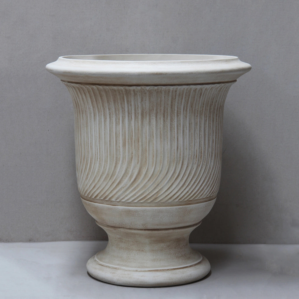 Striated Anduze Style Urn Medium - D72cm x H78cm - Pietro Stoneware