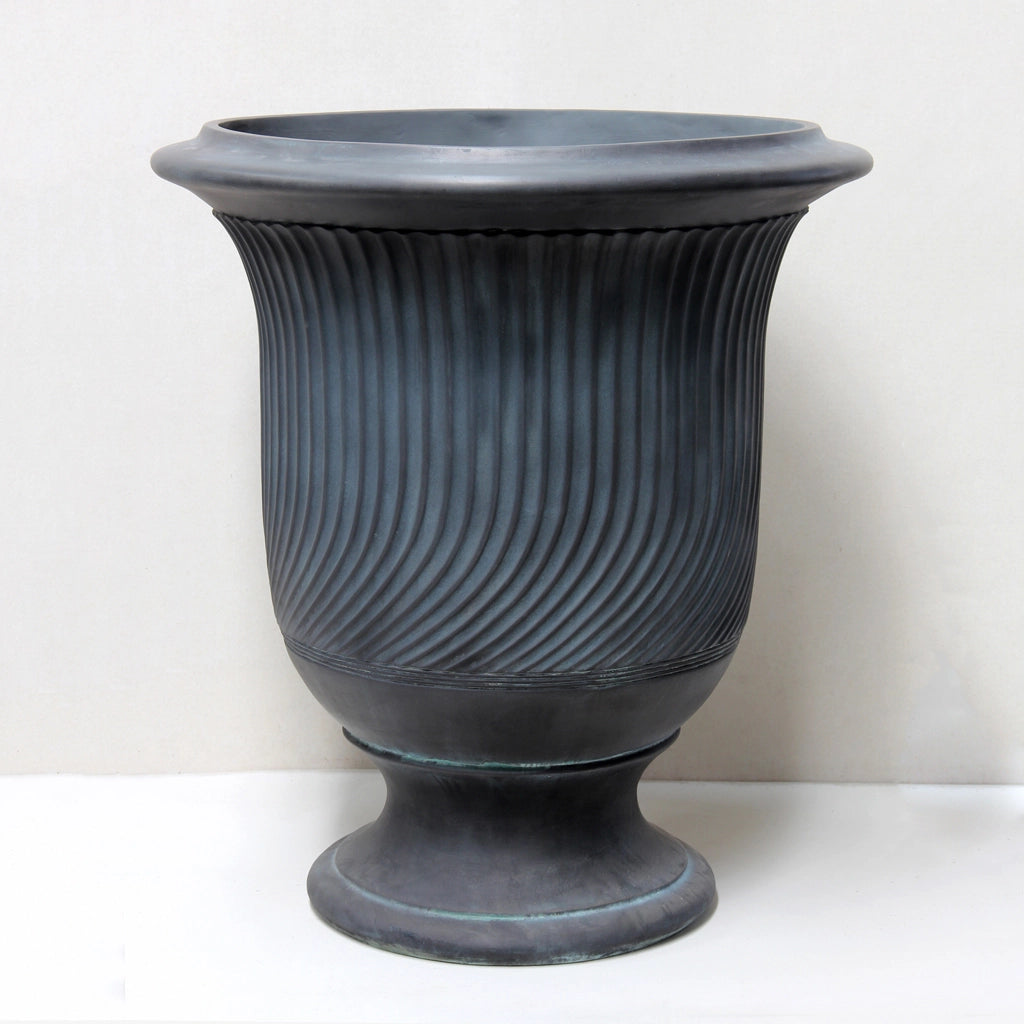 Striated Anduze Style Urn Medium - D72cm x H78cm - Pietro Stoneware