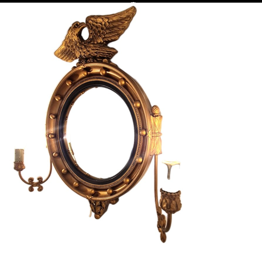 George IV Style Gilt Framed Convex Mirror