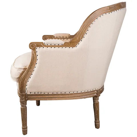 French Style Studded Occasional Chair