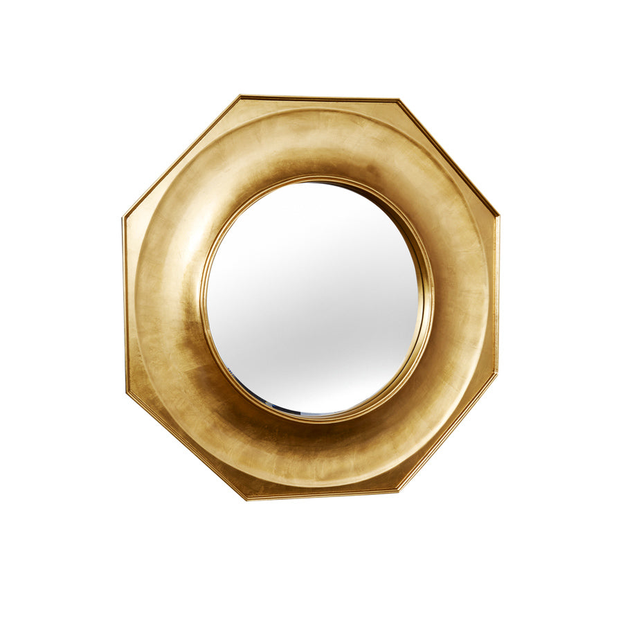 Octagonal Mirror in Gold-Leaf
