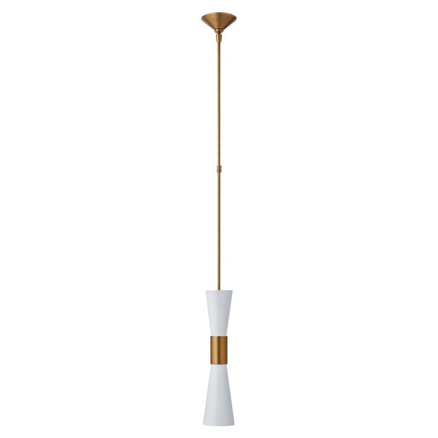 Aerin Clarkson Medium Narrow Pendant in Hand-Rubbed Antique Brass and White